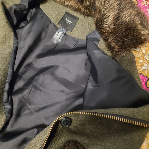 Smythe wool blend jacket with faux fur - Picture 9 of 13